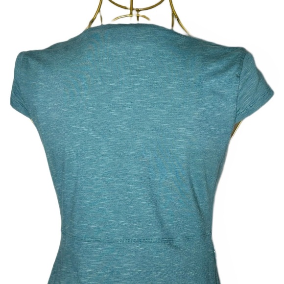 Toad & Co Rosemarie Dress in Blue/Green, Sweetheart V-Neck, Zippered Pocket, XS - Picture 8 of 15